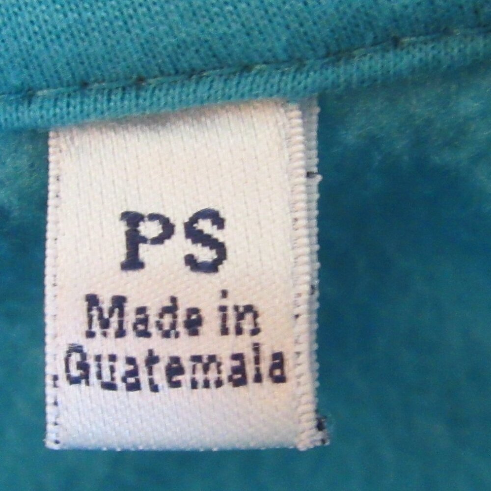 Croft & Barrow Turquoise Blue Full Zip Kangaroo Pocket Fleece Jacket Size PS - Picture 4 of 4